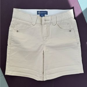 Democracy “Ab” Solution high waisted denim shorts in stone, size  2